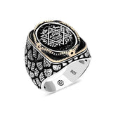 Silver Solomon Seal Oval Men's Ring